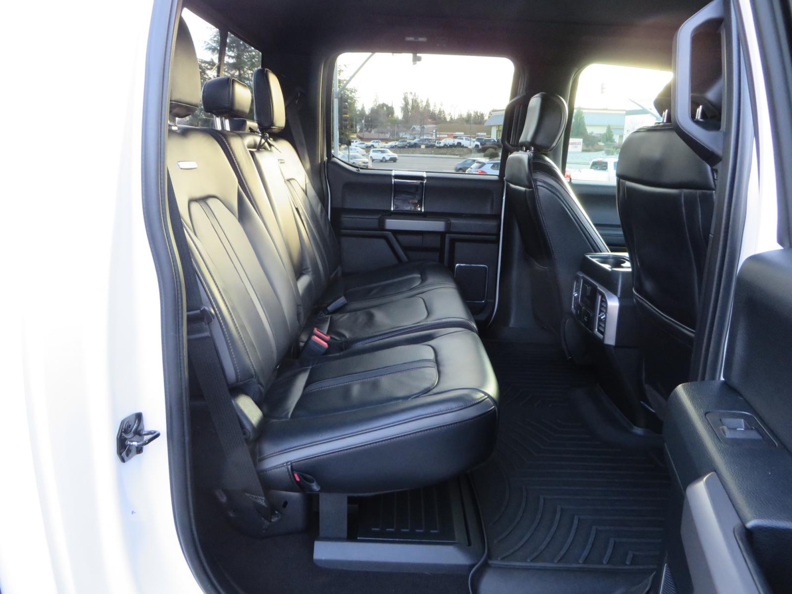 2020 White /BLACK Ford F-450 SD PlatinumCrew Cab DRW 4WD (1FT8W4DT4LE) with an 6.7L V8 OHV 16V DIESEL engine, 6A transmission, located at 2630 Grass Valley Highway, Auburn, CA, 95603, (530) 508-5100, 38.937893, -121.095482 - Must see F450 with a tool box refueling station, window tint, and a center console vault. - Photo #54